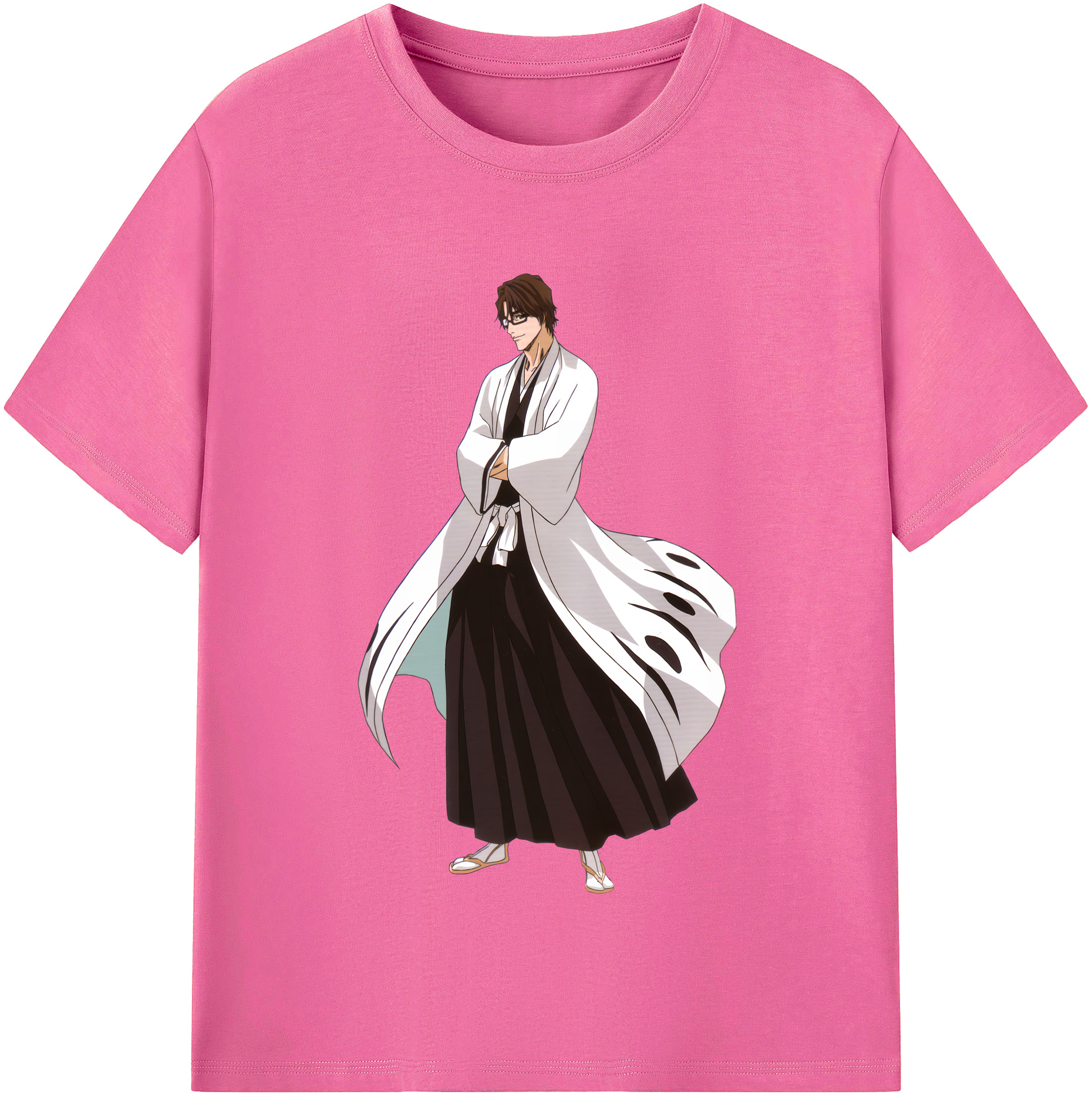 （画像用） ブリーチ 藍染 惣右介（あいぜん そうすけ） BLEACH Aizen Sousuke レディースカジュアルプリントTシャツ（綿100％）